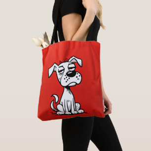 Sac fourre-tout chien de dessin animé avec fond ro