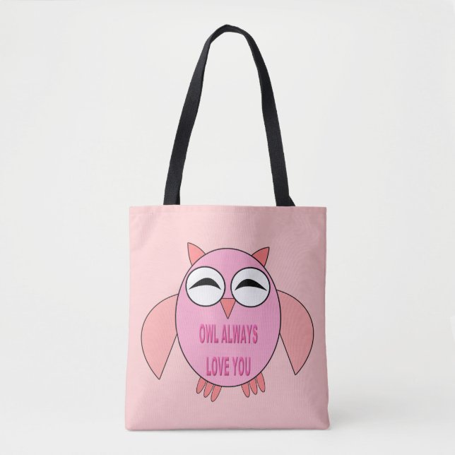 Sac fourre-tout Chouette de message d'amour mignon (Devant)