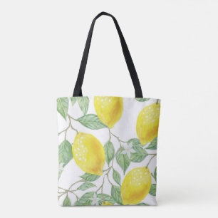 Sac fourre-tout, citrons jaunes heureux