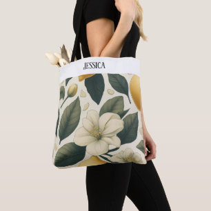 sac fourre-tout citrons vintage personnalisé