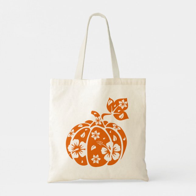 Sac fourre-tout Citrouille floral Halloween (Dos)