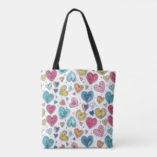 Sac fourre-tout Coeur mignon Dessin manuel color