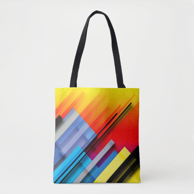 Sac fourre-tout coloré avec bandes diagonales (Devant)