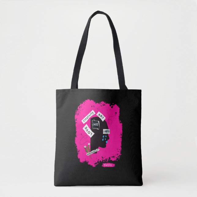 Sac fourre-tout Cool élégant et créatif rose chaud (Devant)