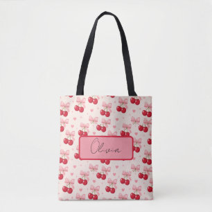 Sac fourre-tout coquette Cerise Mignonne et Nœud R