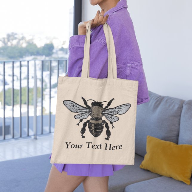 Sac fourre-tout d'abeille argentée noire et or (Créateur téléchargé)