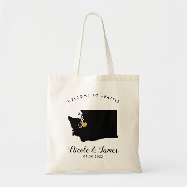 Sac Fourre-tout d'accueil de mariage de carte de (Devant)
