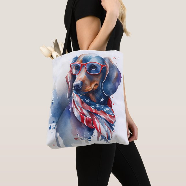 SAC FOURRE-TOUT DACHSHUND JOUR D'INDÉPENDANCE (De près)