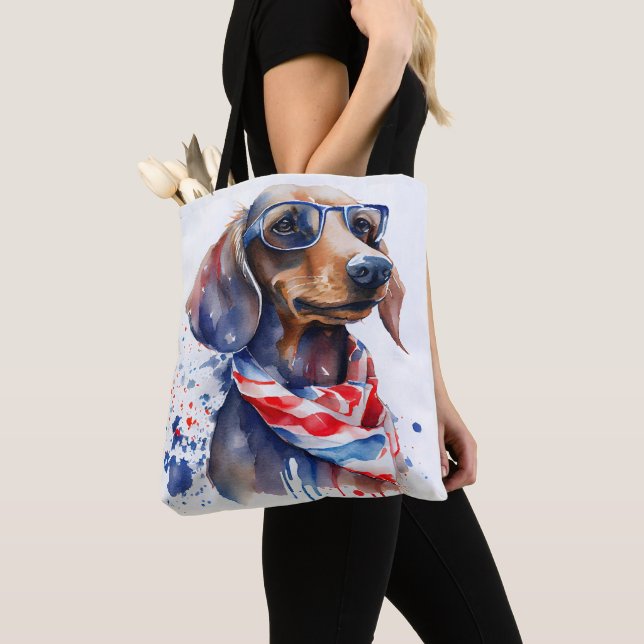 SAC FOURRE-TOUT DACHSHUND JOUR D'INDÉPENDANCE (De près)