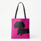 Sac fourre-tout Dachshund rose et noir