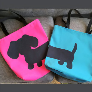 Sac fourre-tout Dachshund rose et noir