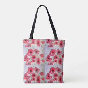 Sac fourre-tout d'alimentation en aquarelle Red Po