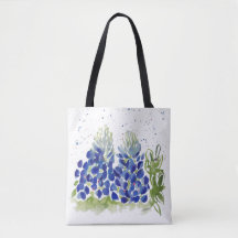 Sac fourre-tout d'aquarelle Bluebonnet