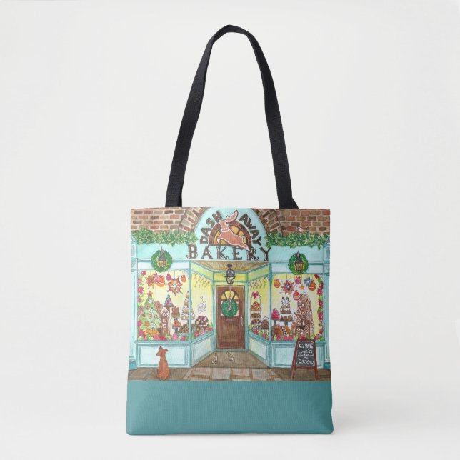Sac fourre-tout d'aquarelle de la boulangerie de N (Devant)