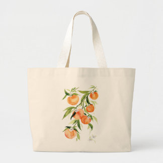 Sac fourre-tout d'aquarelle de pêche d'été doux