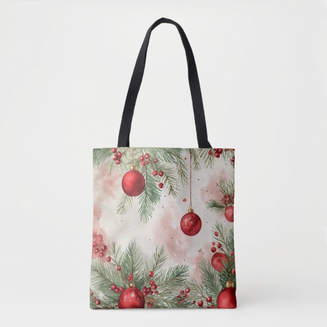 Sac fourre-tout d'aquarelle Festive (Devant)