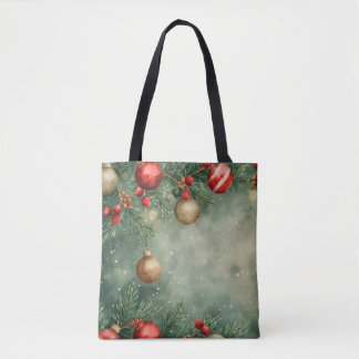Sac fourre-tout d'aquarelle Holly Jolly