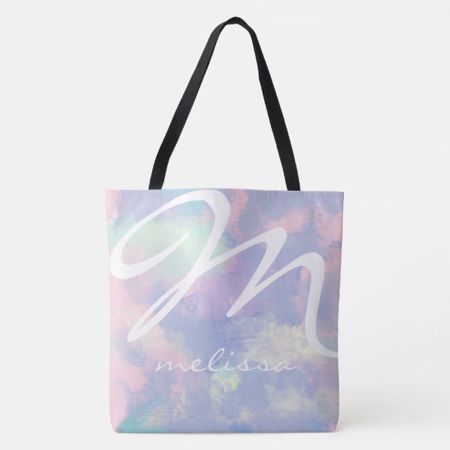 sac fourre-tout d'aquarelle lilas tout-en-un avec  (Devant)