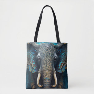 Sac fourre-tout d'aquarelle mystique éléphant