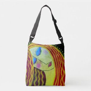 Sac fourre-tout d'art Abstrait aux cheveux rouges 