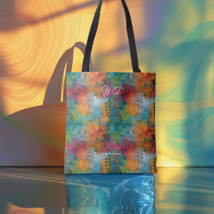 Sac fourre-tout d'art abstrait contemporain teintu