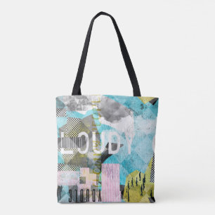 Sac fourre-tout d'art de collage moderne aux perso
