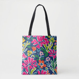 Sac fourre-tout d'art de style mème floral clair