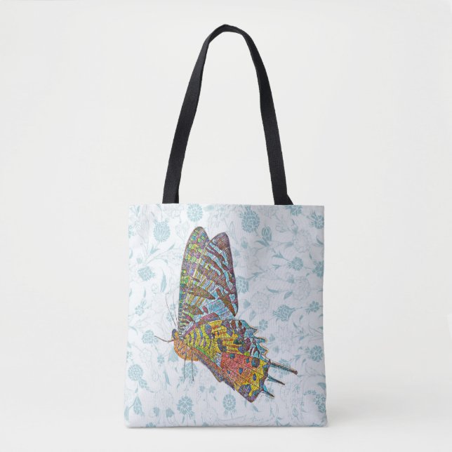 Sac fourre-tout d'art papillon volant de style vin (Devant)