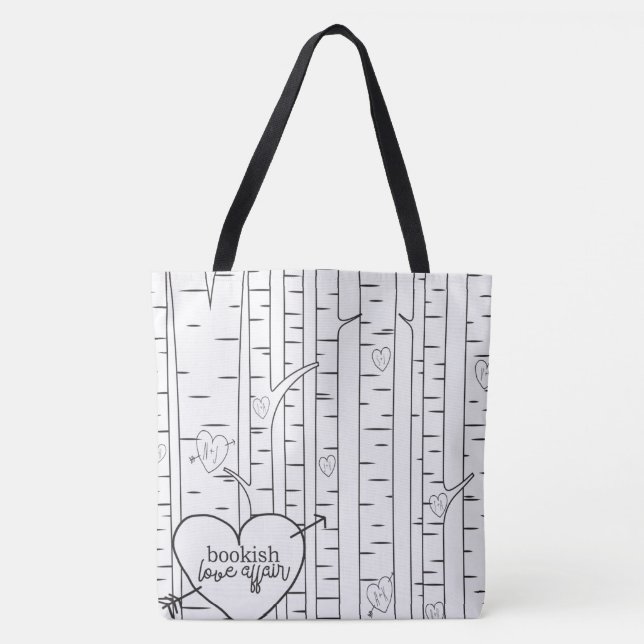 Sac fourre-tout d'aventure Bookish Love à deux ton (Devant)