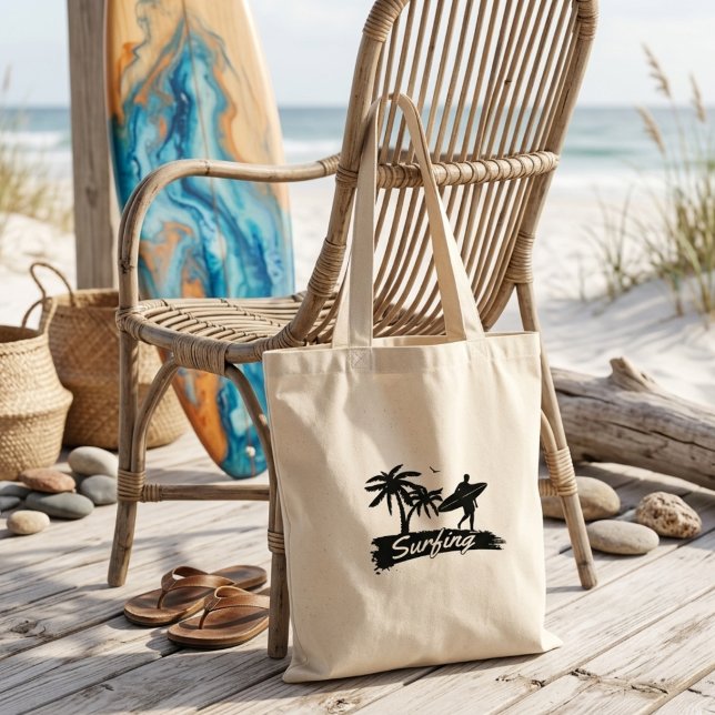 sac fourre-tout d'aventure de surf - palmier tropi (Créateur téléchargé)