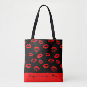 Sac fourre-tout de baisers / lèvres rouges chaudes