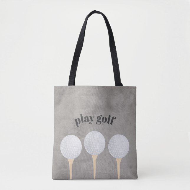 sac fourre-tout de balle de golf gris et blanc (Devant)