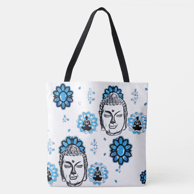 Sac fourre-tout de bouddha de lotus bleu (Devant)