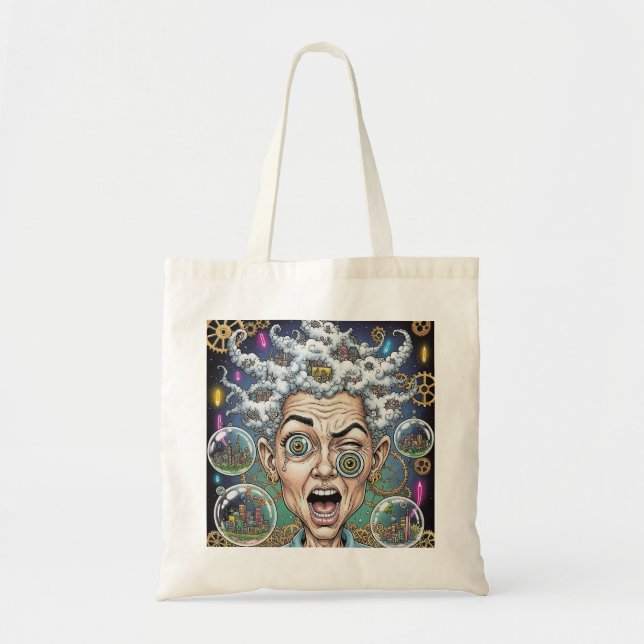 Sac fourre-tout de caricature Crazy Expression - A (Devant)