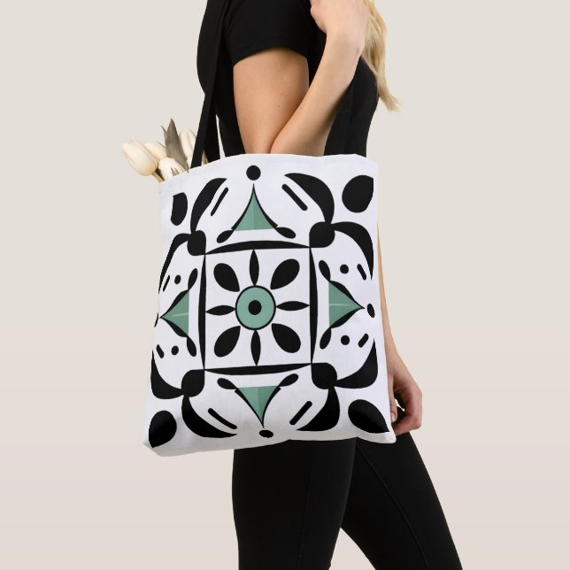 Sac fourre-tout de carreaux de contraste d'encre e (De près)