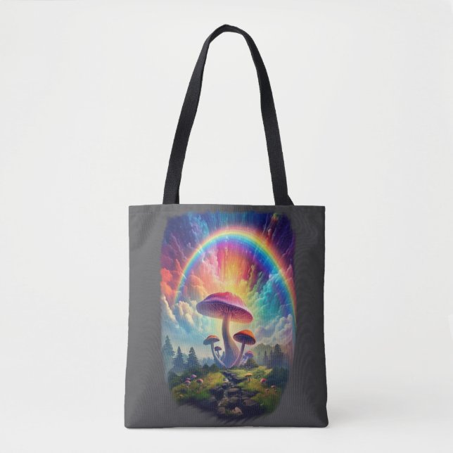 Sac fourre-tout de champignons Rainbow Sky (Devant)