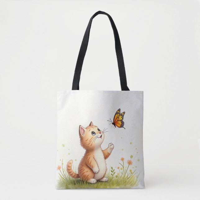 Sac fourre-tout de chat et papillon pour bébé (Devant)