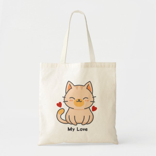 Sac fourre-tout de chat orange (Devant)