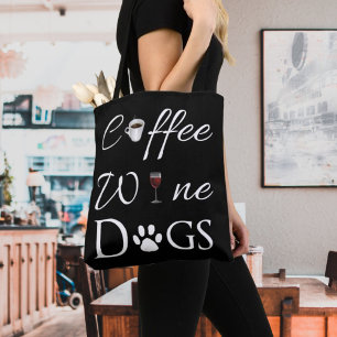 Sac fourre-tout de chiens de vin de café