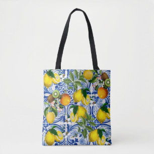 Sac fourre-tout de citron et carrelage méditerran