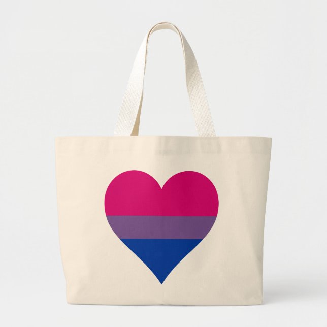 Sac fourre-tout de coeur de fierté de bisexualité (Devant)