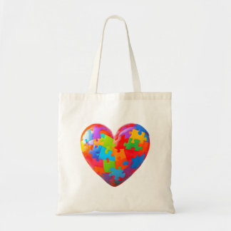 Sac fourre-tout de coeur de pièce de casse-tête