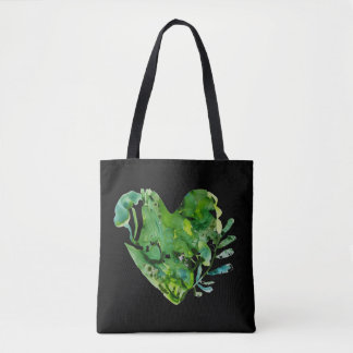 sac fourre-tout de coeur vert