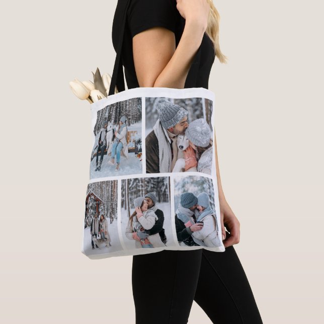 Sac fourre-tout de Collage de Cinq Photo Personnal (De près)