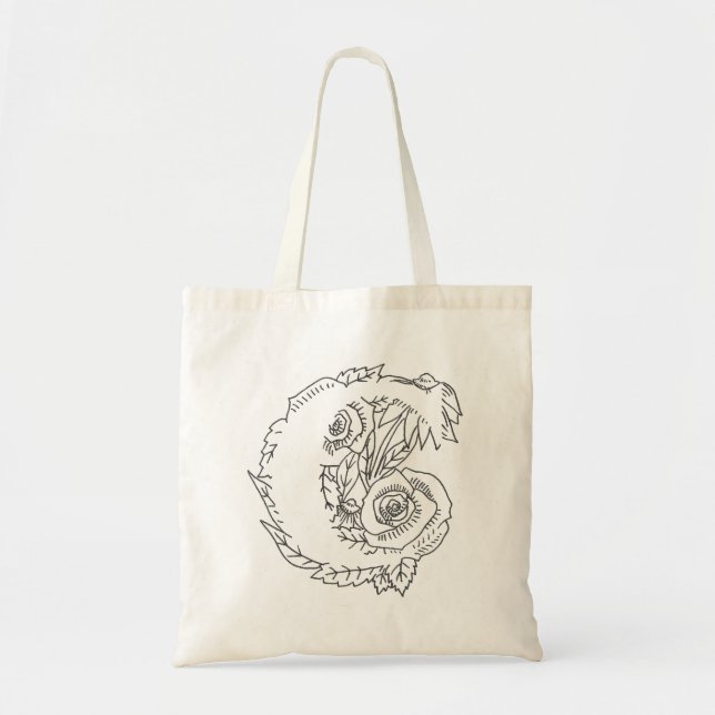 Sac fourre-tout de conception "C" en noir (Devant)