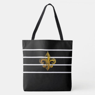 SAC FOURRE-TOUT DE CONCEPTION FLEUR DE LIS BLANC E