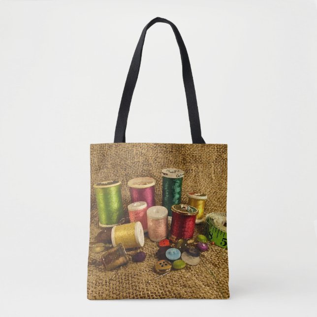 Sac fourre-tout de couture à métier d'ouvrière (Devant)