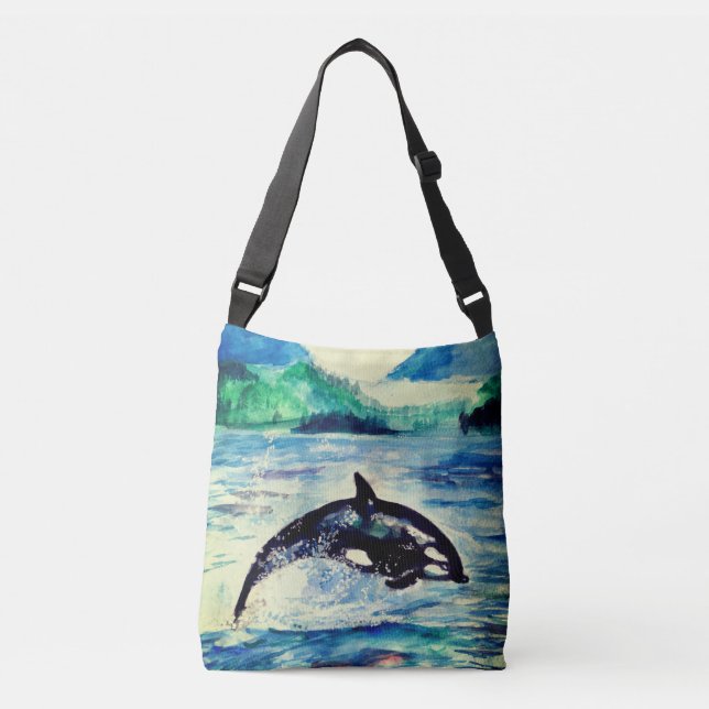 Sac fourre-tout de dessin de l'aquarelle de balein (Devant)