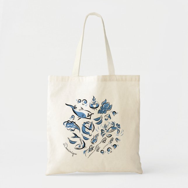 Sac fourre-tout de dessin d'encre de cuisine chino (Devant)