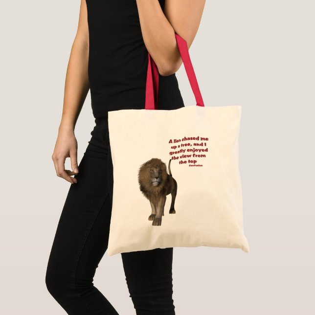 Sac fourre-tout de devis Inspirationnel Lion Confu (Devant (produit))
